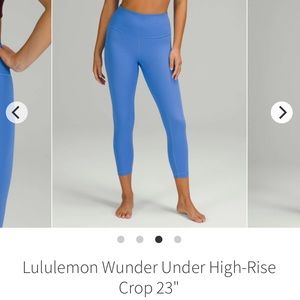 Lululemon NWT Wunder Under High-Rise Crop 23 Lulu Pant Legging Blue
